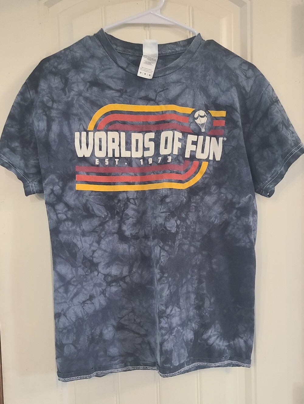 Colortone "Worlds of Fun" Dark Tie-Dye Graphic Tee - Size M
